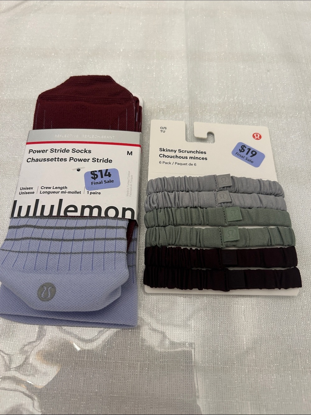 Lululemon socks and 6 pack scrunchies set brand new
